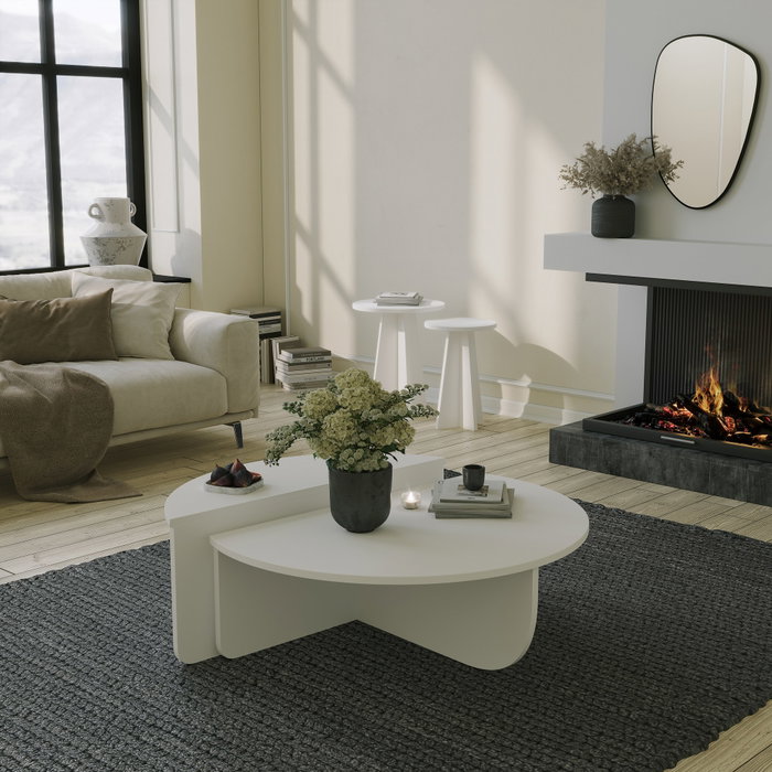 Hanah Home Podium - Mesa de centro Blanca